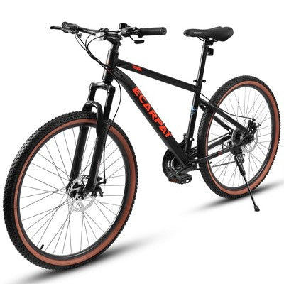 Whisen 27.5” Adult Mountain Bike, High Carbon Steel Frame, Disc Brakes, Brown Edge Tires, Durable for Daily Use