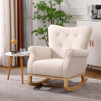 TopComfy Baby Bouncer and Rocker, Leisure Sofa Chair, Baby Rocker Chair, Kids Arm Chair for Nursery or Playroom, Beige,33.3”*30.3”*34.7"