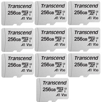 Transcend 256GB 300S UHS-I microSDXC Memory Card with SD Adapter - 10 Units