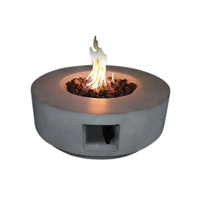 Mondawe 11" H x 30" W Fiber Reinforced Concrete Propane/Natural Gas Outdoor Fire Pit Table with Lid