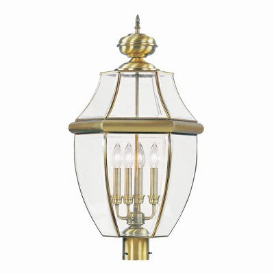 Livex Lighting Monterey 4 - Light Lantern in Antique Brass