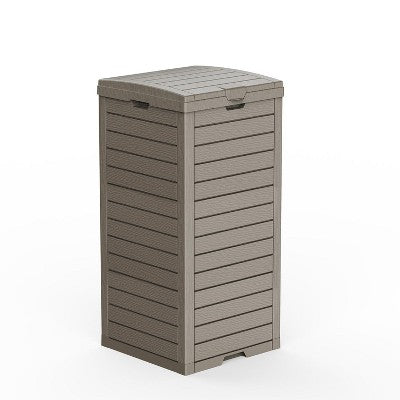 Gulches Light Coffee 31 Gallon 118L Outdoor Waste Bin Large Capacity Heavy Duty Trash Can For Patio Garden Yard Commercial Use