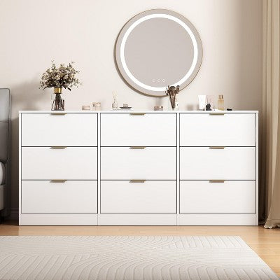 GDFStudio Ravorn 63" Modern Wooden Dresser with 9 Drawers