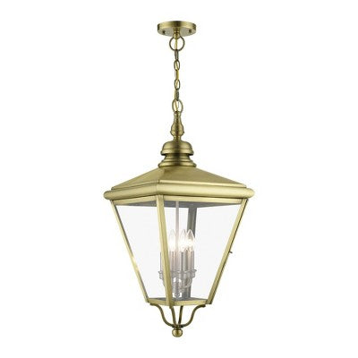 Livex Lighting Adams 4 - Light Pendant in Antique Brass/Brushed Nickel