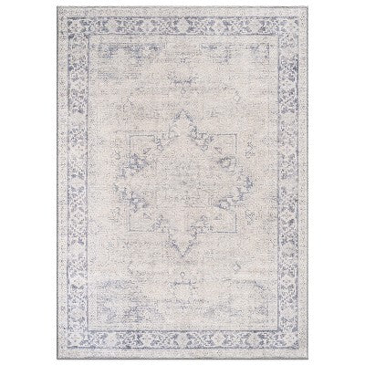 World Rug Gallery Calista Multi Vintage Indoor Rug – Machine Washable Flat Pile with Non-Slip Backing