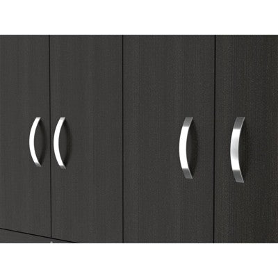 SEVOBAL Armoires 68 Inch Mobile Armoire with Hanging Rods Two Cabinets Three Drawers for Bedroom Storage, Black, 46.9"*18.5"*68"