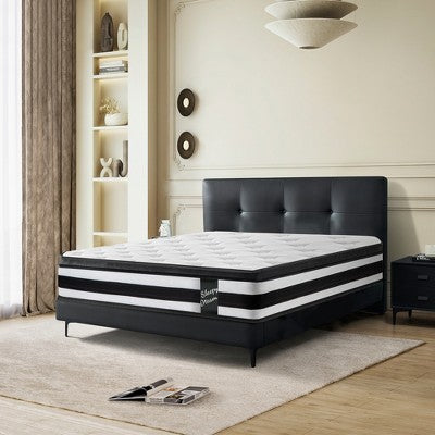 GDFStudio Cecil 12" Breathable Memory Foam Knitted Cover Individual Pocket Hybrid Mattress with Euro Top
