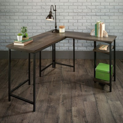 PAGED L-Shaped Desk Multi-Function Home Office Desks with Adjustable Shelve, Corner Desk for Living Room, Study