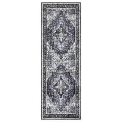 Indoor Vintage Floral Medallion Non Slip Living Room Rugs, Washable Soft Ultra Thin Bedroom Dining Room Carpet for Home Office