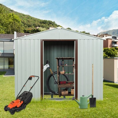 Gulches 6ft x 5ft Outdoor Metal Storage Shed with Metal foundation ,White