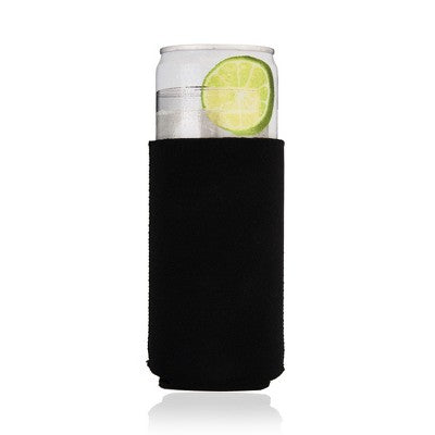 True Slim Can Drink Sleeve - Insulated Cooler, Black Neoprene Set of 1