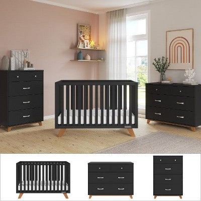 Child Craft SOHO Crib, Dresser, and Chest, 3-Piece, Includes 4-in-1 Convertible Crib, Dresser, and Chest