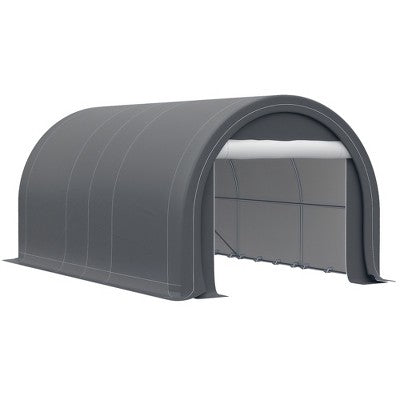 10' x 16' Carport, Heavy Duty Portable Garage Storage Tent with Large Zippered Door, Anti-UV PE Canopy Cover for Car, Truck, Boat, Motorcycle