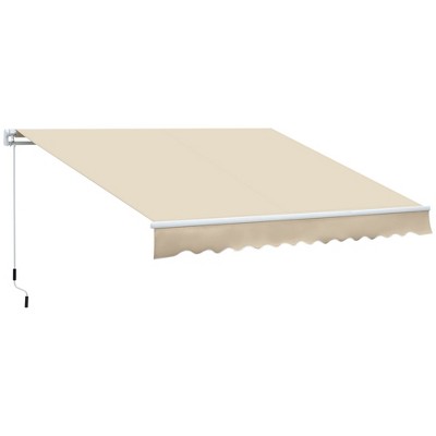 PAGED Retractable Awning Adjustable Patio Awning with UV Resistant Fabric, Aluminum Frame for Deck, Gardens, Yard