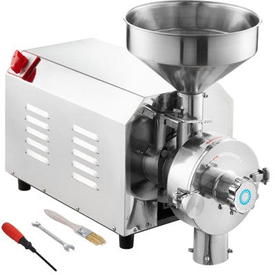 VEVOR Soybean Grinder Commercial Grinding Machine for Spices 3000W Corn Mill Grinder 100 KG/H Stainless Steel Corn Grinder