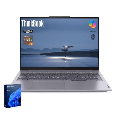 Lenovo ThinkBook 16 Gen 7, 16" FHD+ 60Hz, Ryzen 5 7533HS, Radeon Graphics, 16GB DDR5, 1TB SSD, Wi-Fi 6, Windows 11 Pro, Grey