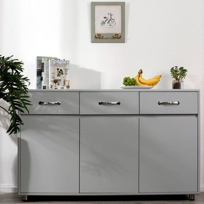 CAVINAS Sideboard Cabinet,Buffet Table with Drawers,Doors,Shelves,Steel Tube Legs,Console Cabinet for Living,Dining,Kitchen,Entryway