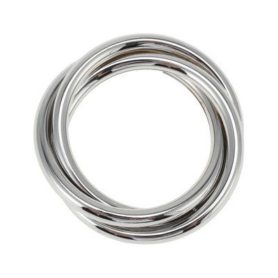 Unique Bargains Napkin Rings Triple Rings Stainless Steel 1 Pc
