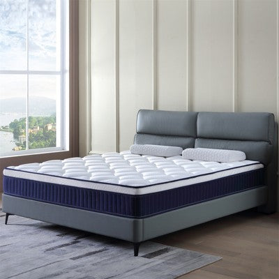 RISOKEYS 10 Inch Plush Memory Foam Pocket Spring Hybrid Mattress - In a Box Foam, Medium Firm, Breathable Fabric, Pressure Relief & Motion Isolation