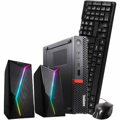 Refurbished Lenovo ThinkCentre M720Q Micro Computer-Core Intel i5-8GB RAM-250GB NVMe-Keyboard & Mouse-Speaker-Windows 11 Pro-Manufacturer Refurbished