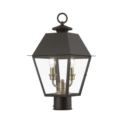 Livex Lighting Wentworth 2 - Light Post Light in Bronze/Antique Brass