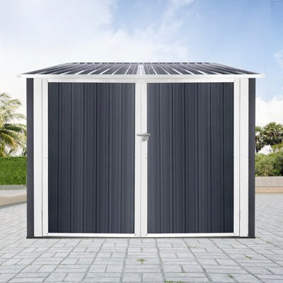 Hrinhom 75.6"W Bicycle Outdoor Metal Storage Shed(4 Bikes)