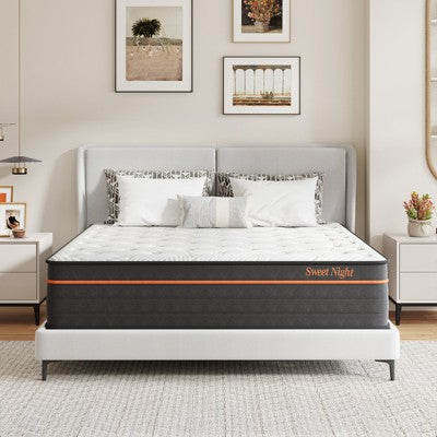 Sweetnight 12-in Medium King Hybrid Memory Foam/Coil Blend Mattress in a Box