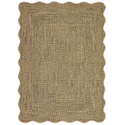 Modern Solid Scalloped Rugs for Living Room, Washable Non Slip Ultra Thin Soft Bedroom Rugs, Indoor Low Pile Large Carpet for Nursery Room