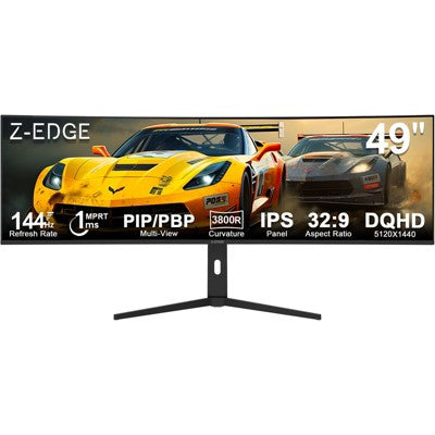 Z-EDGE UG49W 49" 144Hz 32:9 IPS Curved Gaming Monitor, 5120x1440 DQHD 1ms MPRT, HDR10