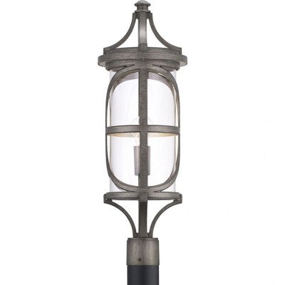 Progress Lighting, Morrison Collection, 1-Light Outdoor Post Lantern, Antique Pewter, Clear Glass Shade