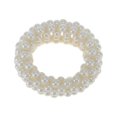Unique Bargains Napkin Rings Multi-layered Faux Pearls Rings Plastic White 1 Pc