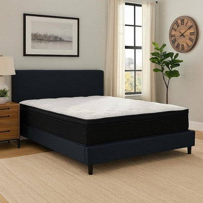 PAGED Mattress with Pocketed Coils, 13 Inch Hybrid Mattress with Phase Change Cooling Fabric for Breathable Comfort