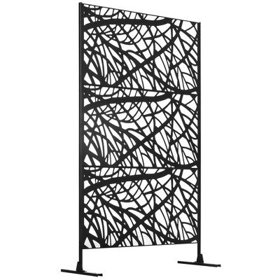CAVINAS Matrix Metal Decorative Patio Screens, Decorative Outdoor Privacy Screen, See-Through Outdoor Divider