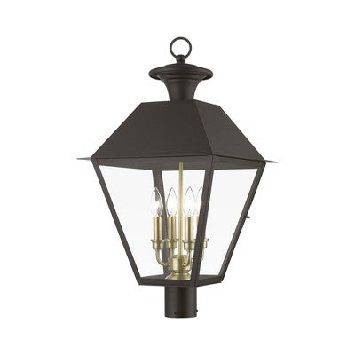 Livex Lighting Wentworth 4 - Light Post Light in Bronze/Antique Brass