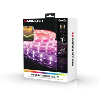 Monster 5m LED Light Strip Indoor Outdoor: Multicolored Rope Lights, 16 Settings, Flashing & Color Changing Effects
