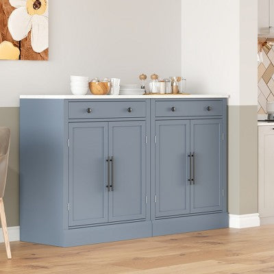 Whisen Kitchen Pantry with Drawer, 2 Adjustable Shelves & Door Shelves