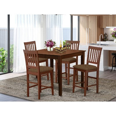 HomeStock Belmont 3-Pc Counter Height Table Set, Mahogany
