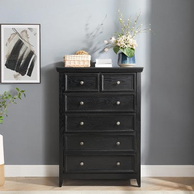 6 Drawers Dresser, Chest of Drawers Closet Organizers and Storage Clothes Storage Drawers Cabinet, Farmhouse Dresser Organizer