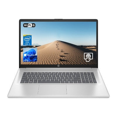 HP Essential 17-cn3403nr Laptop, 17.3" HD+ Touch, i3-N305, UHD Graphics, 32GB RAM, 128GB eMMC + 2TB SSD, Wi-Fi 6, Win 11 Pro, Silver