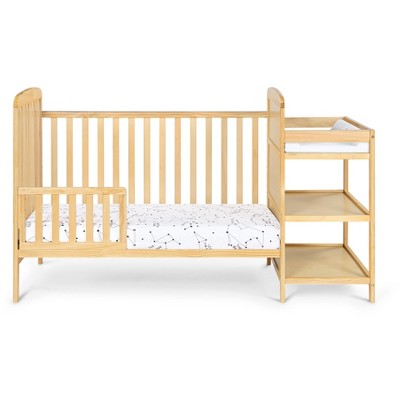 Yinvani Natural Solid Wood Crib and Changing Table Set