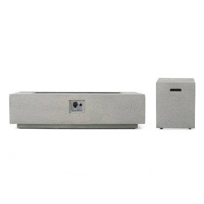 Christopher Knight Home Hearth Outdoor 50,000 BTU Lightweight Concrete Rectangular Fire Pit Table