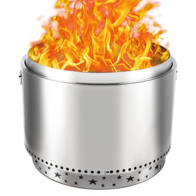 27" Smokeless Fire Pit with Removable Ash Pan |Portable Outdoor Fire Pit |Stainless Steel -Wood Burning Lightweight Fireplace,Ideal for 5-12 People