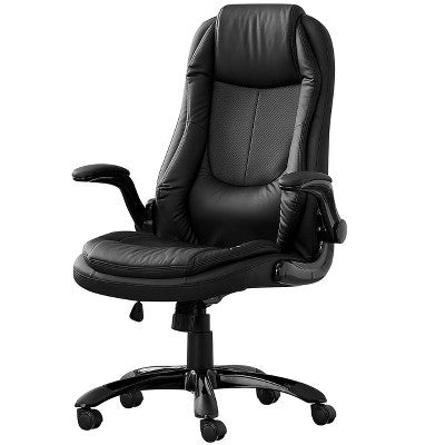 TiramisuBest Black Faux Leather Gaming - style Ergonomic Office Chair, Adjustable Height, 360¡ã Swivel, Assembly Required
