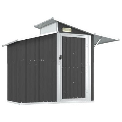 vidaXL Storage Shed Outdoor Garden Shed for Furniture Storage Galvanized Steel - Anthracite