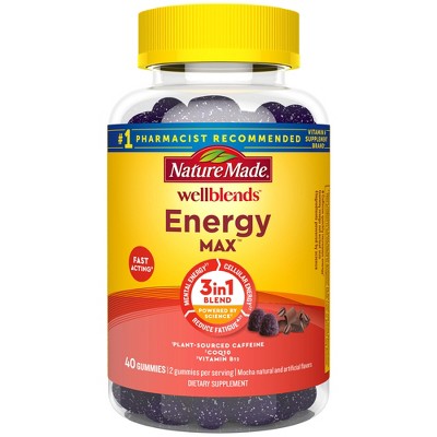 Nature Made Wellblends Energy Max Time Release Caffeine Gummies - 40ct