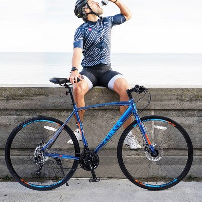 Whisen 28" Adult Hybrid Bike, Road Bike with 24-Speed Gear, Disc Brakes