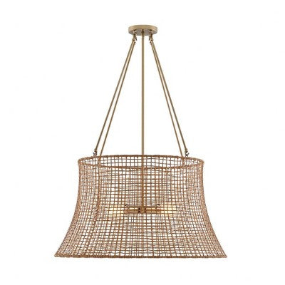 Savoy House Longleaf 4 - Light Chandelier in Burnished Brass