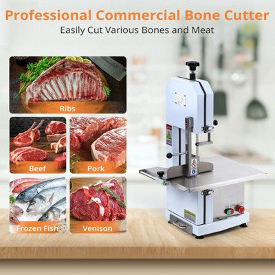Garvee Meat Saw, 0.39～5.7 Inches Cutting Thickness with 6 Saw Blades, Bone Saw with Workbench