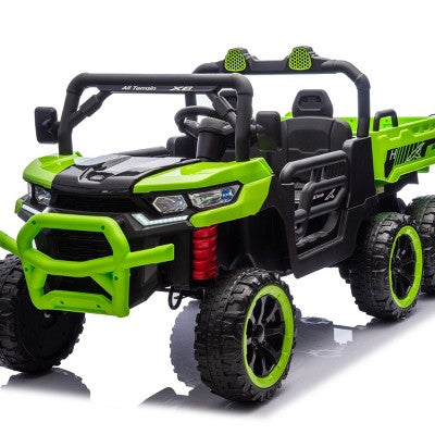 TopComfy Baby Walkers Two Seater Kids Ride On Dump Truck With Four Wheel Drive Kids Toy Kids Fun Gift for Kids, Green, 51.97"*23.23"*12.4"