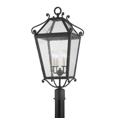 Troy Lighting Santa Barbara County 4 - Light Post Light in French Iron Clear Seeded Shade